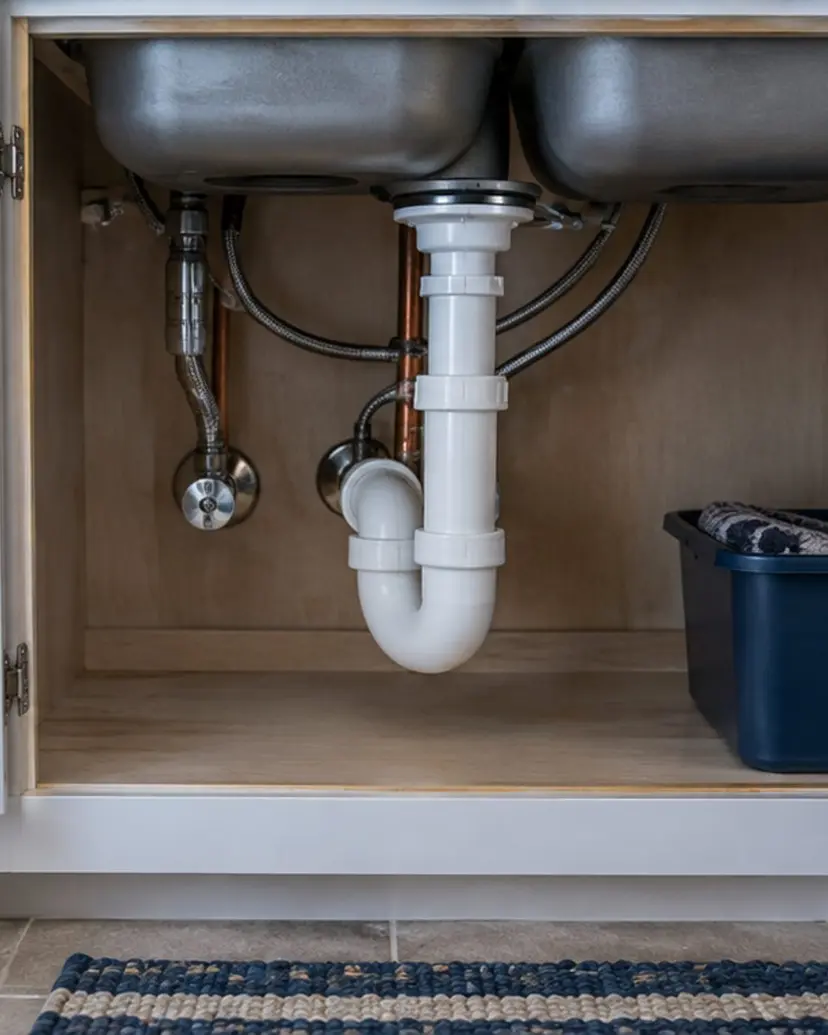 Dry under-sink plumbing after a pipe repair